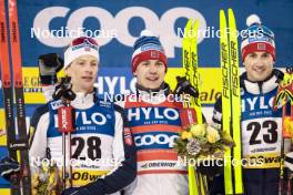 19.01.2024, Oberhof, Germany (GER): Ansgar Evensen (NOR), Erik Valnes (NOR), Even Northug (NOR), (l-r) - FIS world cup cross-country, individual sprint, Oberhof (GER). www.nordicfocus.com. © Modica/NordicFocus. Every downloaded picture is fee-liable.