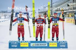 19.01.2024, Oberhof, Germany (GER): Ansgar Evensen (NOR), Erik Valnes (NOR), Even Northug (NOR), (l-r), (l-r) - FIS world cup cross-country, individual sprint, Oberhof (GER). www.nordicfocus.com. © Modica/NordicFocus. Every downloaded picture is fee-liable.