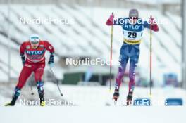 19.01.2024, Oberhof, Germany (GER): Erik Valnes (NOR), Zak Ketterson (USA), (l-r)  - FIS world cup cross-country, individual sprint, Oberhof (GER). www.nordicfocus.com. © Modica/NordicFocus. Every downloaded picture is fee-liable.