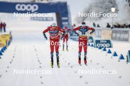 19.01.2024, Oberhof, Germany (GER): Erik Valnes (NOR), Ansgar Evensen (NOR), (l-r)  - FIS world cup cross-country, individual sprint, Oberhof (GER). www.nordicfocus.com. © Modica/NordicFocus. Every downloaded picture is fee-liable.
