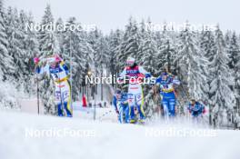 19.01.2024, Oberhof, Germany (GER): Frida Karlsson (SWE), Linn Svahn (SWE), Tiia Olkkonen (FIN), (l-r)  - FIS world cup cross-country, individual sprint, Oberhof (GER). www.nordicfocus.com. © Authamayou/NordicFocus. Every downloaded picture is fee-liable.