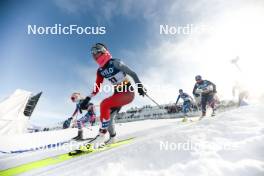 20.01.2024, Oberhof, Germany (GER): Sophia Laukli (USA), Katherine Stewart-Jones (CAN), Flora Dolci (FRA), (l-r)  - FIS world cup cross-country, mass, Oberhof (GER). www.nordicfocus.com. © Modica/NordicFocus. Every downloaded picture is fee-liable.