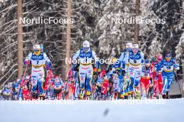 20.01.2024, Oberhof, Germany (GER): Emma Ribom (SWE), Frida Karlsson (SWE), Ebba Andersson (SWE), Krista Parmakoski (FIN), (l-r)  - FIS world cup cross-country, mass, Oberhof (GER). www.nordicfocus.com. © Authamayou/NordicFocus. Every downloaded picture is fee-liable.