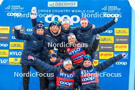 21.01.2024, Oberhof, Germany (GER): Emma Ribom (SWE), Sofia Henriksson (SWE), Moa Lundgren (SWE), Maja Dahlqvist (SWE), Linn Svahn (SWE), Frida Karlsson (SWE), Ebba Andersson (SWE), Jonna Sundling (SWE), (l-r)  - FIS world cup cross-country, relay, Oberhof (GER). www.nordicfocus.com. © Authamayou/NordicFocus. Every downloaded picture is fee-liable.
