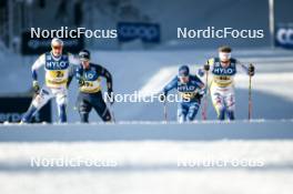 21.01.2024, Oberhof, Germany (GER): Jens Burman (SWE), Davide Graz (ITA), Lauri Lepisto (FIN), Gustaf Berglund (SWE), (l-r)  - FIS world cup cross-country, relay, Oberhof (GER). www.nordicfocus.com. © Modica/NordicFocus. Every downloaded picture is fee-liable.