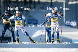21.01.2024, Oberhof, Germany (GER): Jens Burman (SWE), Davide Graz (ITA), Lauri Lepisto (FIN), Gustaf Berglund (SWE), (l-r)  - FIS world cup cross-country, relay, Oberhof (GER). www.nordicfocus.com. © Modica/NordicFocus. Every downloaded picture is fee-liable.