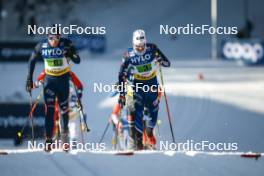 21.01.2024, Oberhof, Germany (GER): Elia Barp (ITA), Hugo Lapalus (FRA), (l-r)  - FIS world cup cross-country, relay, Oberhof (GER). www.nordicfocus.com. © Modica/NordicFocus. Every downloaded picture is fee-liable.