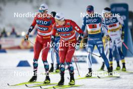 21.01.2024, Oberhof, Germany (GER): Martin Loewstroem Nyenget (NOR), Erik Valnes (NOR), (l-r)  - FIS world cup cross-country, relay, Oberhof (GER). www.nordicfocus.com. © Modica/NordicFocus. Every downloaded picture is fee-liable.