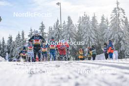 21.01.2024, Oberhof, Germany (GER): Theo Schely (FRA), Ristomatti Hakola (FIN), Martin Loewstroem Nyenget (NOR), (l-r)  - FIS world cup cross-country, relay, Oberhof (GER). www.nordicfocus.com. © Authamayou/NordicFocus. Every downloaded picture is fee-liable.