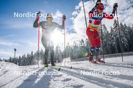 21.01.2024, Oberhof, Germany (GER): Giandomenico Salvadori (ITA), Haavard Solaas Taugboel (NOR), (l-r)  - FIS world cup cross-country, relay, Oberhof (GER). www.nordicfocus.com. © Authamayou/NordicFocus. Every downloaded picture is fee-liable.
