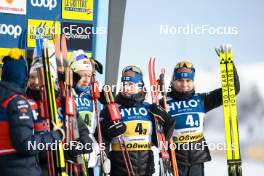 21.01.2024, Oberhof, Germany (GER): Anne Kyllonen (FIN), Krista Parmakoski (FIN), Jasmi Joensuu (FIN), (l-r)  - FIS world cup cross-country, relay, Oberhof (GER). www.nordicfocus.com. © Modica/NordicFocus. Every downloaded picture is fee-liable.