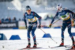 21.01.2024, Oberhof, Germany (GER): Mathis Desloges (FRA), Hugo Lapalus (FRA), (l-r)  - FIS world cup cross-country, relay, Oberhof (GER). www.nordicfocus.com. © Modica/NordicFocus. Every downloaded picture is fee-liable.