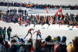27.01.2024, Goms, Switzerland (SUI): Laura Gimmler (GER), Melissa Gal (FRA), (l-r)  - FIS world cup cross-country, individual sprint, Goms (SUI). www.nordicfocus.com. © Modica/NordicFocus. Every downloaded picture is fee-liable.