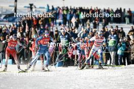 27.01.2024, Goms, Switzerland (SUI): Lea Fischer (SUI), Victoria Carl (GER), Jasmin Kahara (FIN), Linn Svahn (SWE), (l-r)  - FIS world cup cross-country, individual sprint, Goms (SUI). www.nordicfocus.com. © Modica/NordicFocus. Every downloaded picture is fee-liable.