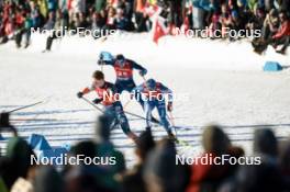 27.01.2024, Goms, Switzerland (SUI): James Clugnet (GBR), Theo Schely (FRA), Lauri Vuorinen (FIN), (l-r)  - FIS world cup cross-country, individual sprint, Goms (SUI). www.nordicfocus.com. © Modica/NordicFocus. Every downloaded picture is fee-liable.