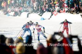 27.01.2024, Goms, Switzerland (SUI): Jasmin Kahara (FIN), Linn Svahn (SWE), Katerina Janatova (CZE), (l-r)  - FIS world cup cross-country, individual sprint, Goms (SUI). www.nordicfocus.com. © Modica/NordicFocus. Every downloaded picture is fee-liable.