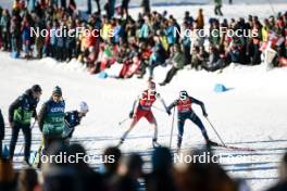 27.01.2024, Goms, Switzerland (SUI): Marina Kaelin (SUI), Maelle Veyre (FRA), (l-r)  - FIS world cup cross-country, individual sprint, Goms (SUI). www.nordicfocus.com. © Modica/NordicFocus. Every downloaded picture is fee-liable.