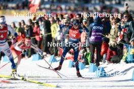 27.01.2024, Goms, Switzerland (SUI): Anja Weber (SUI), Maelle Veyre (FRA), (l-r)  - FIS world cup cross-country, individual sprint, Goms (SUI). www.nordicfocus.com. © Modica/NordicFocus. Every downloaded picture is fee-liable.