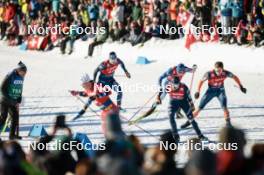 27.01.2024, Goms, Switzerland (SUI): Theo Schely (FRA), Lauri Vuorinen (FIN), James Clugnet (GBR), (l-r)  - FIS world cup cross-country, individual sprint, Goms (SUI). www.nordicfocus.com. © Modica/NordicFocus. Every downloaded picture is fee-liable.