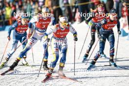 27.01.2024, Goms, Switzerland (SUI): Emma Ribom (SWE), Frida Karlsson (SWE), (l-r)  - FIS world cup cross-country, individual sprint, Goms (SUI). www.nordicfocus.com. © Modica/NordicFocus. Every downloaded picture is fee-liable.