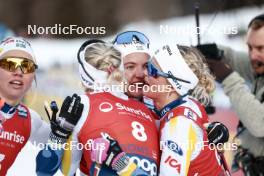 27.01.2024, Goms, Switzerland (SUI): Emma Ribom (SWE), Maja Dahlqvist (SWE), Linn Svahn (SWE), Frida Karlsson (SWE), (l-r)  - FIS world cup cross-country, individual sprint, Goms (SUI). www.nordicfocus.com. © Modica/NordicFocus. Every downloaded picture is fee-liable.
