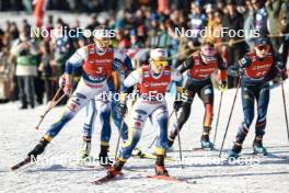 27.01.2024, Goms, Switzerland (SUI): Emma Ribom (SWE), Melissa Gal (FRA), (l-r)  - FIS world cup cross-country, individual sprint, Goms (SUI). www.nordicfocus.com. © Modica/NordicFocus. Every downloaded picture is fee-liable.