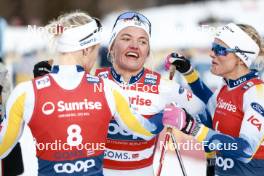 27.01.2024, Goms, Switzerland (SUI): Linn Svahn (SWE), Frida Karlsson (SWE), (l-r)  - FIS world cup cross-country, individual sprint, Goms (SUI). www.nordicfocus.com. © Modica/NordicFocus. Every downloaded picture is fee-liable.