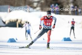 27.01.2024, Goms, Switzerland (SUI): Xavier Mckeever (CAN) - FIS world cup cross-country, individual sprint, Goms (SUI). www.nordicfocus.com. © Modica/NordicFocus. Every downloaded picture is fee-liable.