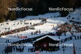 27.01.2024, Goms, Switzerland (SUI): Valerio Grond (SUI), Johannes Hoesflot Klaebo (NOR), Oskar Svensson (SWE), Erik Valnes (NOR), Lucas Chanavat (FRA), (l-r)  - FIS world cup cross-country, individual sprint, Goms (SUI). www.nordicfocus.com. © Modica/NordicFocus. Every downloaded picture is fee-liable.