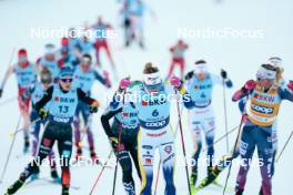 28.01.2024, Goms, Switzerland (SUI): Victoria Carl (GER), Frida Karlsson (SWE), Jessie Diggins (USA), (l-r)  - FIS world cup cross-country, mass, Goms (SUI). www.nordicfocus.com. © Modica/NordicFocus. Every downloaded picture is fee-liable.