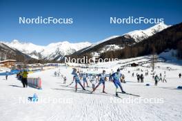 28.01.2024, Goms, Switzerland (SUI): Peter Wolter (USA), Kevin Bolger (USA), Bjoern Sandstroem (SWE), Zak Ketterson (USA), Nail Bashmakov (KAZ), (l-r)  - FIS world cup cross-country, mass, Goms (SUI). www.nordicfocus.com. © Modica/NordicFocus. Every downloaded picture is fee-liable.