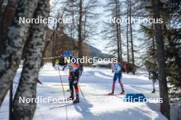 28.01.2024, Goms, Switzerland (SUI): Lucas Boegl (GER), Scott Patterson (USA), (l-r)  - FIS world cup cross-country, mass, Goms (SUI). www.nordicfocus.com. © Modica/NordicFocus. Every downloaded picture is fee-liable.