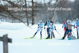 28.01.2024, Goms, Switzerland (SUI): Frida Karlsson (SWE), Victoria Carl (GER), Ebba Andersson (SWE), (l-r)  - FIS world cup cross-country, mass, Goms (SUI). www.nordicfocus.com. © Modica/NordicFocus. Every downloaded picture is fee-liable.