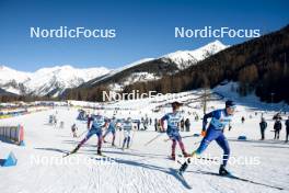 28.01.2024, Goms, Switzerland (SUI): Peter Wolter (USA), Kevin Bolger (USA), Bjoern Sandstroem (SWE), Zak Ketterson (USA), Nail Bashmakov (KAZ), (l-r)  - FIS world cup cross-country, mass, Goms (SUI). www.nordicfocus.com. © Modica/NordicFocus. Every downloaded picture is fee-liable.