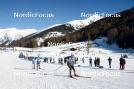 28.01.2024, Goms, Switzerland (SUI): Arsi Ruuskanen (FIN), Lucas Boegl (GER), Jan-Friedrich Doerks (GER), (l-r)  - FIS world cup cross-country, mass, Goms (SUI). www.nordicfocus.com. © Modica/NordicFocus. Every downloaded picture is fee-liable.