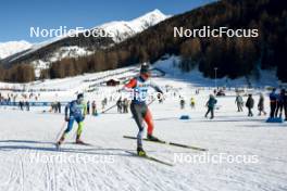 28.01.2024, Goms, Switzerland (SUI): Miha Simenc (SLO), Thomas Stephen (CAN), (l-r)  - FIS world cup cross-country, mass, Goms (SUI). www.nordicfocus.com. © Modica/NordicFocus. Every downloaded picture is fee-liable.