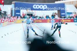 28.01.2024, Goms, Switzerland (SUI): Emma Ribom (SWE), Katherine Sauerbrey (GER) - FIS world cup cross-country, mass, Goms (SUI). www.nordicfocus.com. © Modica/NordicFocus. Every downloaded picture is fee-liable.