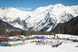 28.01.2024, Goms, Switzerland (SUI): Start of mens race - FIS world cup cross-country, mass, Goms (SUI). www.nordicfocus.com. © Modica/NordicFocus. Every downloaded picture is fee-liable.