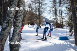 28.01.2024, Goms, Switzerland (SUI): Mathis Desloges (FRA), Remi Bourdin (FRA), (l-r)  - FIS world cup cross-country, mass, Goms (SUI). www.nordicfocus.com. © Modica/NordicFocus. Every downloaded picture is fee-liable.