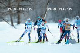 28.01.2024, Goms, Switzerland (SUI): Frida Karlsson (SWE), Ebba Andersson (SWE), (l-r)  - FIS world cup cross-country, mass, Goms (SUI). www.nordicfocus.com. © Modica/NordicFocus. Every downloaded picture is fee-liable.