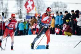26.01.2024, Goms, Switzerland (SUI): Antoine Cyr (CAN) - FIS world cup cross-country, mixed relay, Goms (SUI). www.nordicfocus.com. © Modica/NordicFocus. Every downloaded picture is fee-liable.