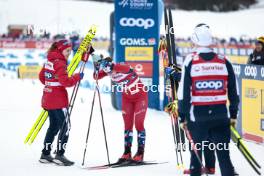 26.01.2024, Goms, Switzerland (SUI): Margrethe Bergane (NOR), Tiril Udnes Weng (NOR), (l-r)  - FIS world cup cross-country, mixed relay, Goms (SUI). www.nordicfocus.com. © Modica/NordicFocus. Every downloaded picture is fee-liable.