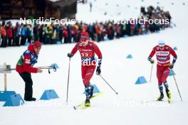 26.01.2024, Goms, Switzerland (SUI): Mattis Stenshagen (NOR), Martin Loewstroem Nyenget (NOR), (l-r)  - FIS world cup cross-country, mixed relay, Goms (SUI). www.nordicfocus.com. © Modica/NordicFocus. Every downloaded picture is fee-liable.