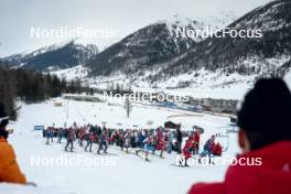 26.01.2024, Goms, Switzerland (SUI): Athletes of first group competing - FIS world cup cross-country, mixed relay, Goms (SUI). www.nordicfocus.com. © Modica/NordicFocus. Every downloaded picture is fee-liable.