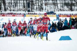 26.01.2024, Goms, Switzerland (SUI): Martin Loewstroem Nyenget (NOR), Mattis Stenshagen (NOR), (l-r)  - FIS world cup cross-country, mixed relay, Goms (SUI). www.nordicfocus.com. © Modica/NordicFocus. Every downloaded picture is fee-liable.