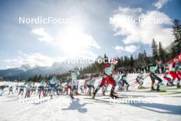 09.02.2024, Canmore, Canada (CAN): Scott Patterson (USA), Remi Lindholm (FIN), Calle Halfvarsson (SWE), Erik Valnes (NOR), Jules Lapierre (FRA), Friedrich Moch (GER), (l-r)  - FIS world cup cross-country, 15km mass, Canmore (CAN). www.nordicfocus.com. © Modica/NordicFocus. Every downloaded picture is fee-liable.