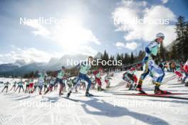 09.02.2024, Canmore, Canada (CAN): Edvin Anger (SWE), Scott Patterson (USA), Remi Lindholm (FIN), Mattis Stenshagen (NOR), Antoine Cyr (CAN), Calle Halfvarsson (SWE), (l-r)  - FIS world cup cross-country, 15km mass, Canmore (CAN). www.nordicfocus.com. © Modica/NordicFocus. Every downloaded picture is fee-liable.