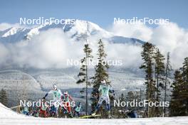 09.02.2024, Canmore, Canada (CAN): Ebba Andersson (SWE), Astrid Oeyre Slind (NOR), Frida Karlsson (SWE), (l-r)  - FIS world cup cross-country, 15km mass, Canmore (CAN). www.nordicfocus.com. © Modica/NordicFocus. Every downloaded picture is fee-liable.