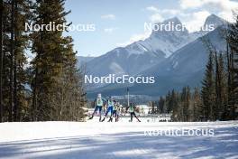 09.02.2024, Canmore, Canada (CAN): Zanden Mcmullen (USA), Alvar Johannes Alev (EST), Anian Sossau (GER), Johan Haeggstroem (SWE), Florian Knopf (GER), (l-r)  - FIS world cup cross-country, 15km mass, Canmore (CAN). www.nordicfocus.com. © Modica/NordicFocus. Every downloaded picture is fee-liable.