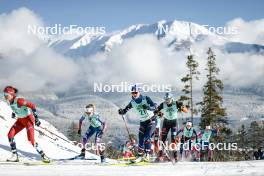 09.02.2024, Canmore, Canada (CAN): Heidi Weng (NOR), Sophia Laukli (USA), Flora Dolci (FRA), Victoria Carl (GER), (l-r)  - FIS world cup cross-country, 15km mass, Canmore (CAN). www.nordicfocus.com. © Modica/NordicFocus. Every downloaded picture is fee-liable.